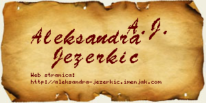 Aleksandra Jezerkić vizit kartica